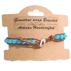 Artisan Handcrafted Turquoise Gemstone Wrap Bracelet